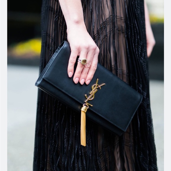 Yves Saint Laurent | Bags | Ysl Black Tassel Cltuch Bag | Poshmark